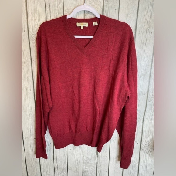 Peter Millar Men’s Extra Fine Italian Merino‎ Wool Sweater In Red Size Large. - Picture 1 of 4